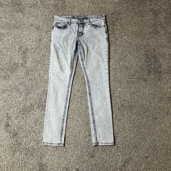 KC Conspirators Jeans Men’s  32x32 Gray Denim BUTTON FLY Skinny Designer - Picture 2 of 16